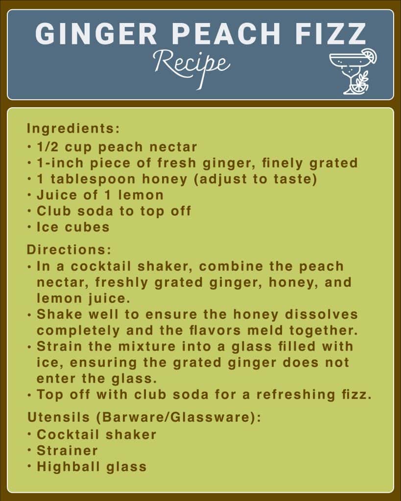 ginger peach fizz mocktail recipe