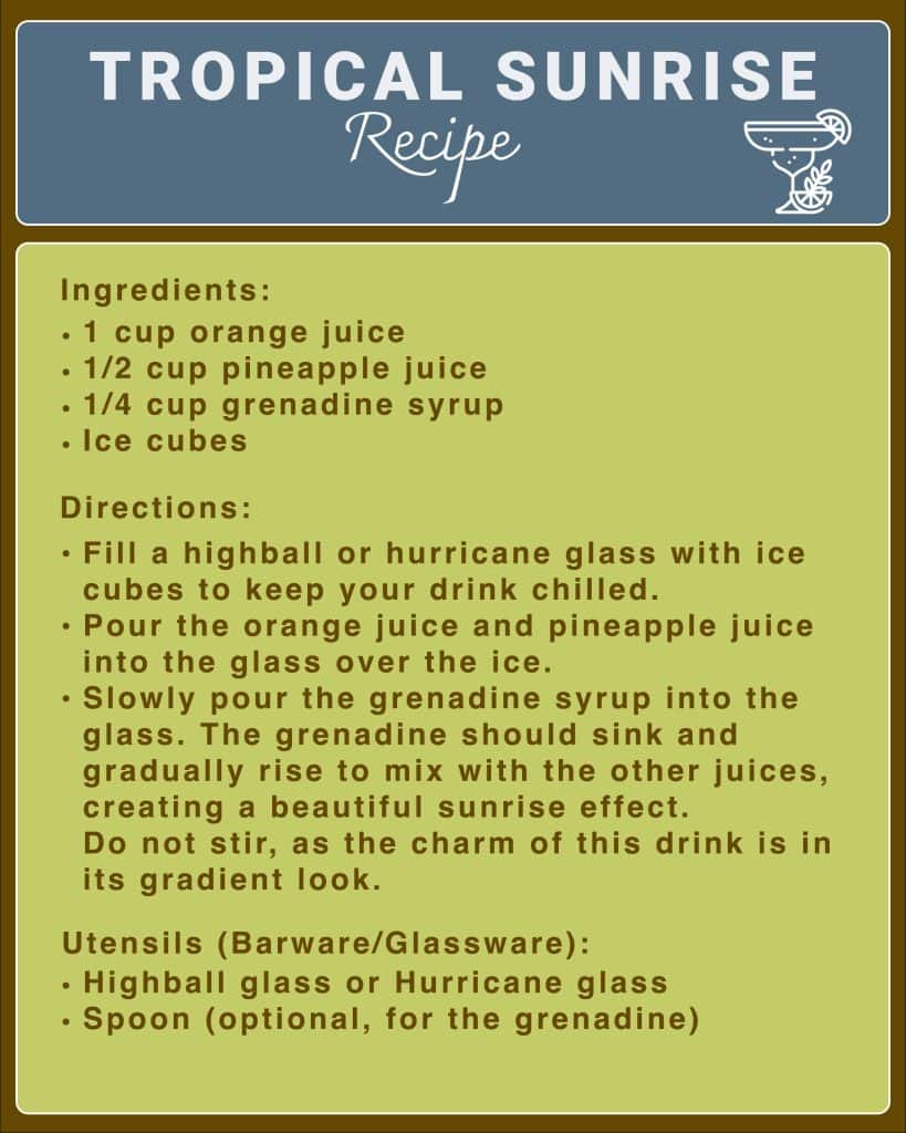 tropical sunrise mocktail recipe