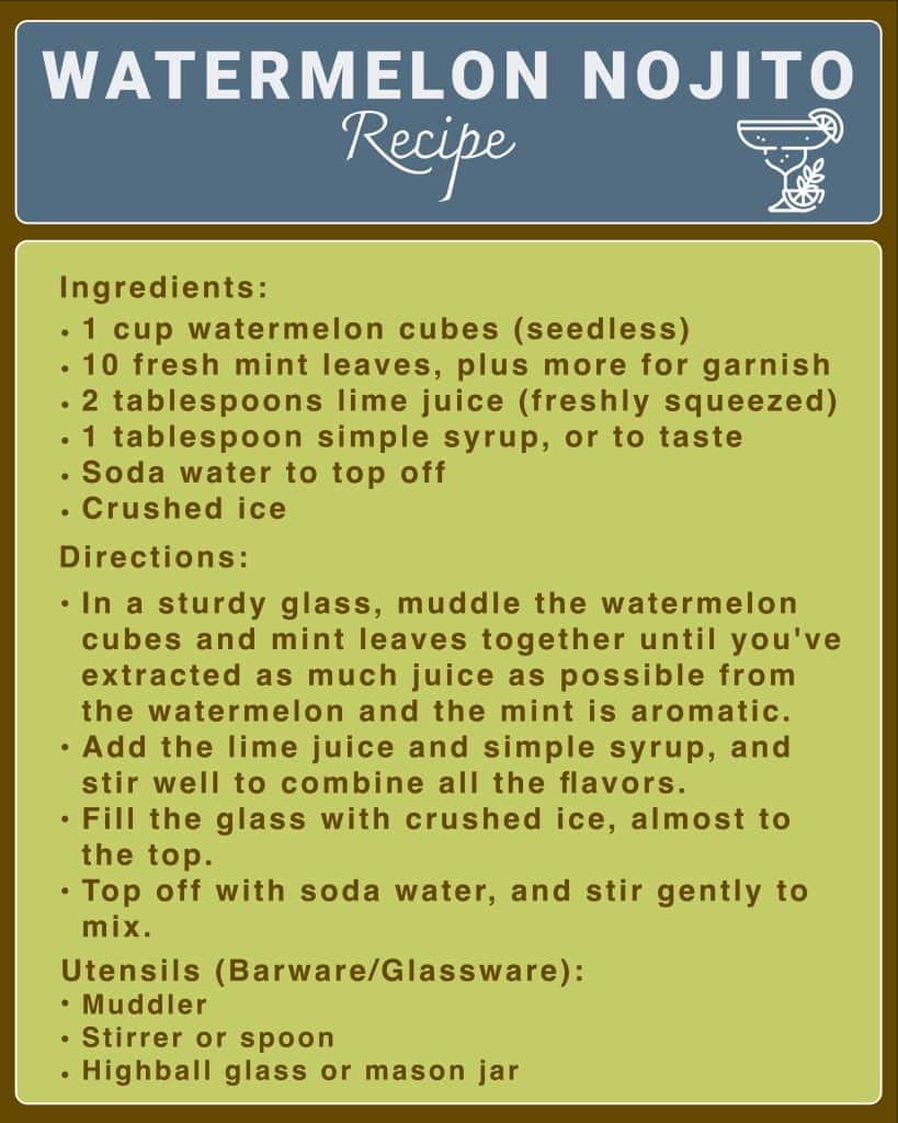 watermelon nojito mocktail recipe