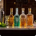 cocktail shaker with spirit bottles