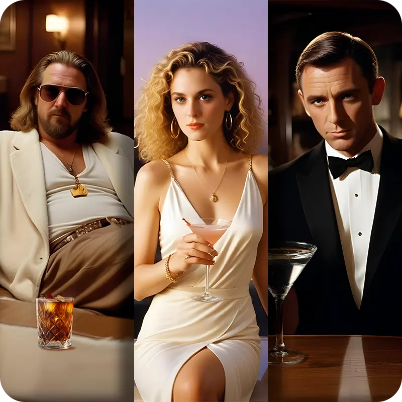 iconic cocktails in movie and tv legends