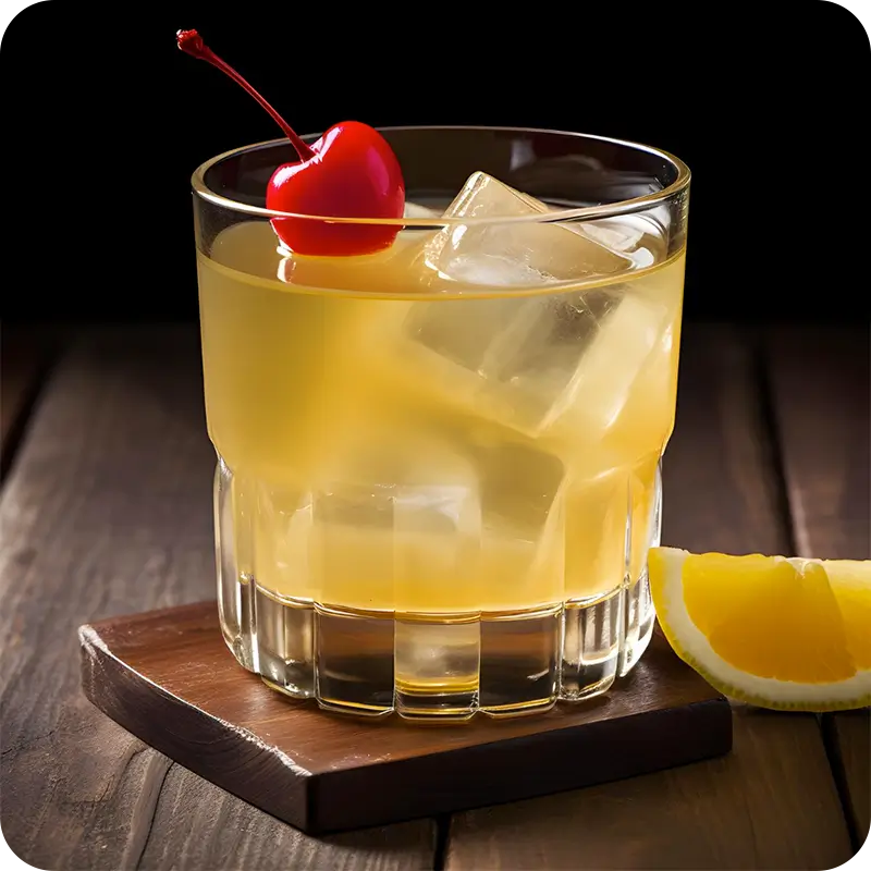 iconic whiskey sour with cherry garnish recipe